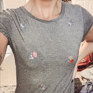 Floral and Striped Baby Tee